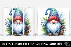 Watercolor Winter Gnome | 20 Oz Tumbler Product Image 1