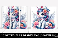 Colorful Baby Unicorn Nurse. 20 Oz Tumbler Design Product Image 1