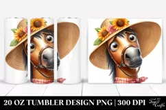 Funny Horse Portrait with Sun Hat Clipart Product Image 1