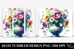 20 Oz Tumbler Sublimation | Colorful Watercolor Vase Morning Product Image 1