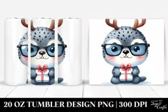 Expressive Seal with Reindeer Horns 20 Oz Tumbler Product Image 1