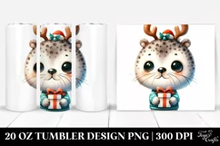 Expressive Seal with Reindeer Horns 20 Oz Tumbler Product Image 1