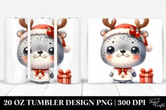 Expressive Seal with Reindeer Horns 20 Oz Tumbler Product Image 1