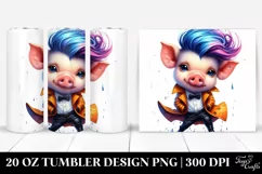 Expressive Pig with Raincoat 20 Oz Tumbler Product Image 1