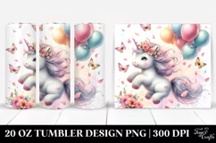Cute Baby Unicorn Tumbling with Spring Petals | 20 Oz Product Image 1
