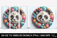 Colorful Panda Ornament Clipart, Transparent 20 Oz Tumbler Product Image 1