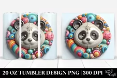 Colorful Panda Ornament Clipart, Transparent 20 Oz Tumbler Product Image 1