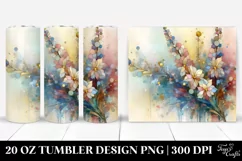 Abstract Pastel Wooden Small Stained Delphinium 20 Oz Product Image 1