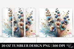 Stained Delphinium Retro Frame 20 Oz Tumbler Product Image 1