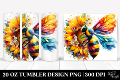Vibrant Bee Made of Sunflowers 20 Oz Tumbler Product Image 1