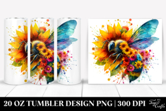 Vibrant Watercolor Bee, 20 Oz Tumbler Product Image 1