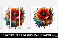 Colorful Poppy Stained | 20 Oz Tumbler Product Image 1