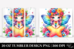 Cute Butterfly with Flower Crown, 20 Oz Tumbler Product Image 1