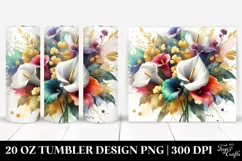 Colorful Abstract Bouquet with Calla Lily | 20 Oz Tumbler Product Image 1