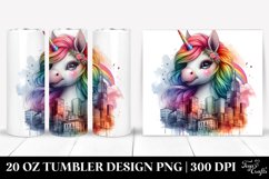 Urban Scene Baby Unicorn. 20 Oz Tumbler Design Product Image 1