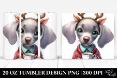 Enthusiastic Weimaraner with Reindeer Horns 20 Oz Tumbler Product Image 1