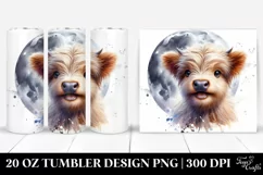 Cute Highland Cow Moon | 20 Oz Tumbler Product Image 1