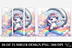 Cute Unicorn Swinging from Rainbow | 20 Oz Tumbler Product Image 1