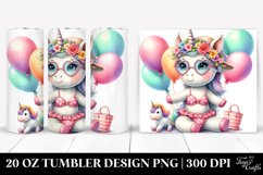 Pastel Baby Unicorn with Beachwear | 20 Oz Tumbler Product Image 1