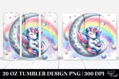 Cute Unicorn Swinging from a Rainbow | 20 Oz Tumbler Product Image 1