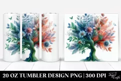 Vibrant Watercolor 3D Tree. 20 Oz Tumbler Design Product Image 1