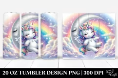 Cute Unicorn Swinging from a Rainbow | 20 Oz Tumbler Product Image 1
