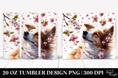 20 Oz Tumbler Sublimation | Dog Tumbling Spring Petals Product Image 1
