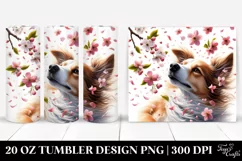 20 Oz Tumbler Sublimation | Dog Tumbling Spring Petals Product Image 1