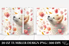 20 Oz Tumbler Sublimation | Dog Tumbling Spring Petals Product Image 1