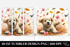20 Oz Tumbler Sublimation | Dog Tumbling Spring Petals Product Image 1