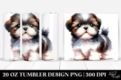Expressive Shih Tzu Watercolor, 20 oz Tumbler Product Image 1