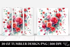 Watercolor Abstract Vibrant Small Red Roses | 20 oz Tumbler Product Image 1