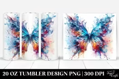 Vibrant Ice Butterfly Abstract, 20 oz Tumbler Product Image 1