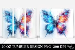 Vibrant Butterfly Ice Splashes | 20 oz Tumbler Product Image 1