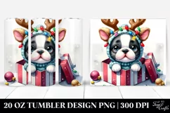 Great Dane with Reindeer Horns 20 Oz Tumbler Product Image 1