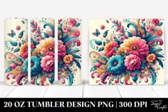 Retro Flowers Design | 20 oz Tumbler Product Image 1