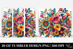 Retro Flowers Design | 20 oz Tumbler Product Image 1