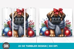 Cute Baby Bullmastiff in Winter | 20 oz Tumbler Product Image 1