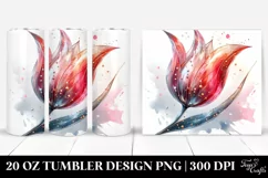 Colorful Tulip Watercolor Splash | 20 oz Tumbler Product Image 1
