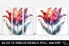 Colorful Tulip Watercolor Splash | 20 oz Tumbler Product Image 1