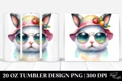 Colorful Bunny with Sunglasses | 20 oz Tumbler Product Image 1
