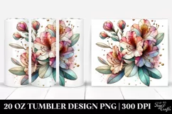 Abstract Pastel Wooden Rhododendron Clipart Product Image 1