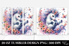 Pastel Unicorn Spring Petals | 20 oz Tumbler Product Image 1