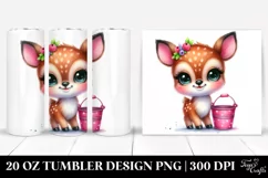 Colorful Watercolor Deer Smiling | 20 oz Tumbler Product Image 1