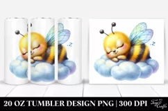 Colorful Baby Bee Sleeping on a Cloud | 20 Oz Tumbler Product Image 1