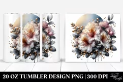 Detailed Shiny Rhododendron Watercolor | 20 Oz Tumbler Product Image 1