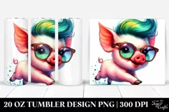 Goofy Running Pig 20 Oz Tumbler Product Image 1