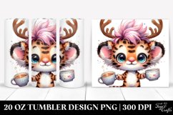 Enthusiastic Baby Tiger, Watercolor 20 Oz Tumbler Product Image 1