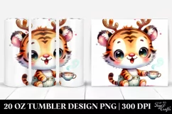 Expressive Tiger Cub, Watercolor 20 Oz Tumbler Product Image 1
