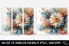 Abstract Pastel Glossy Gerbera 20 Oz Tumbler Product Image 1